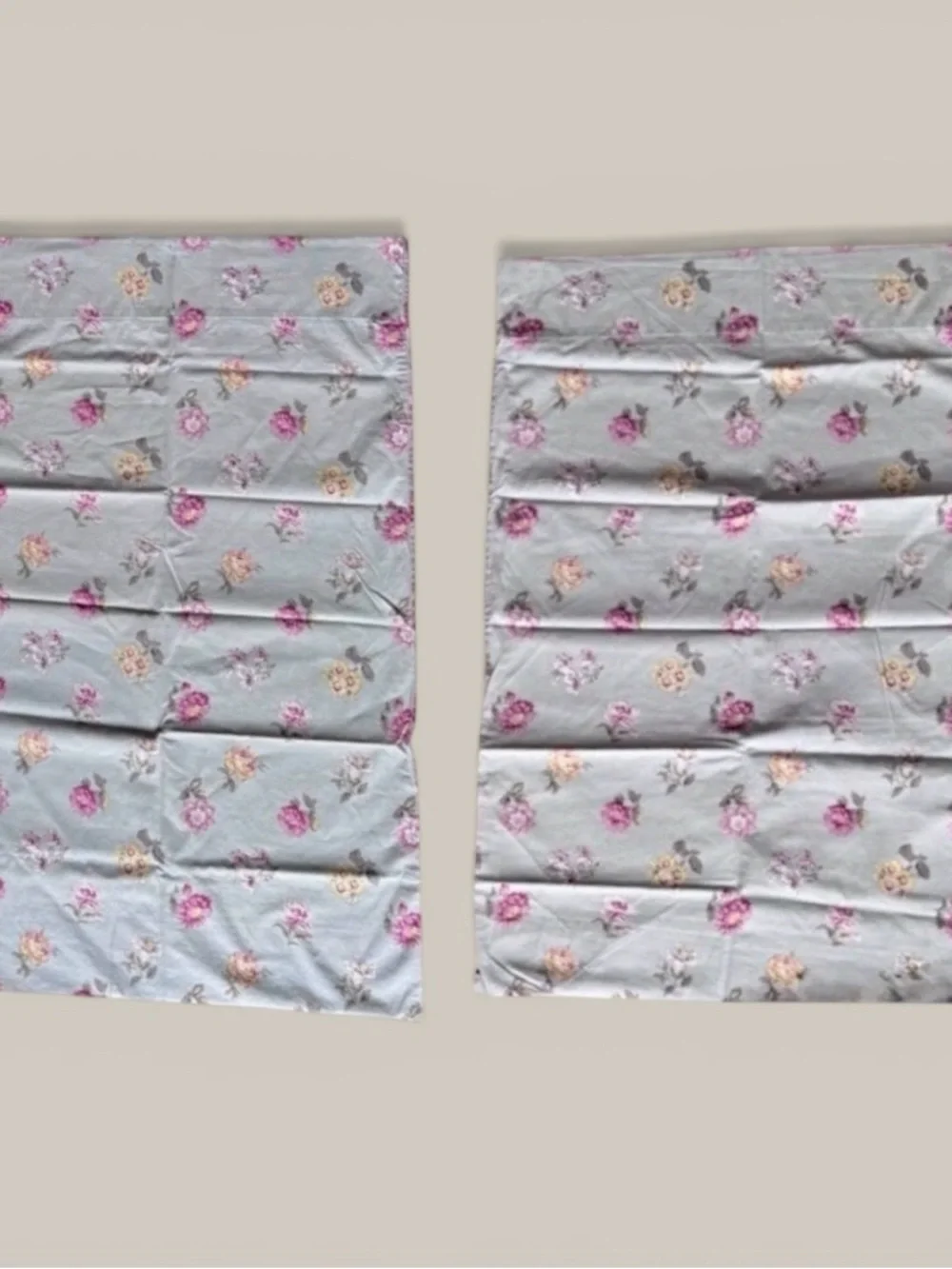 Pottery Barn Floral Pillowcase Sham Set   (4)  Roses Cotton Cottage Vintage